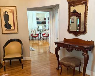 Glamorous entryway console table