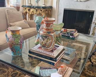 Bronze marble, and Glass cocktail table