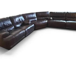 Brown Power Reclining Sectional Sofa