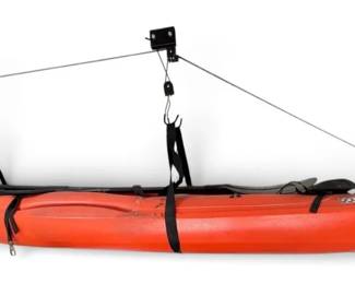 Tandem Kayak w Paddles Ceiling Storage Hoist Pulley System