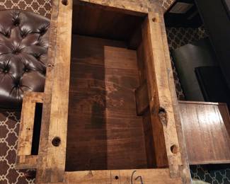Antique desk-inside of base detail