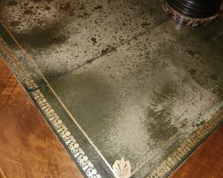 antique leather top desk, top shown
