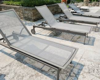 4 Brown Jordan chaise loungers