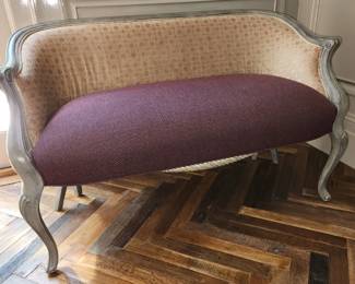 PAIR of these upholstered settees