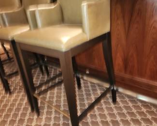 4 real leather bar stools by Bolier & Comptons