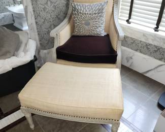 studded armchair