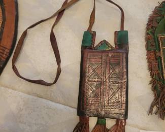 Old Tuareg Leather Wallet Fringe Purse Niger Saharan Nomads. collected in the late 1960’s on trip through West Africa.