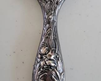Art Nouveau Sterling Silver Repousse Hand Mirror