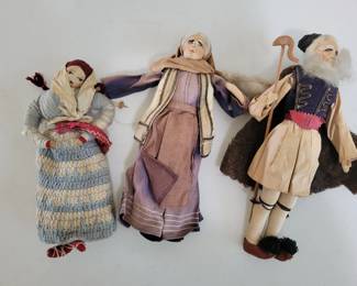 Circa 1940's Greek Folk Dolls