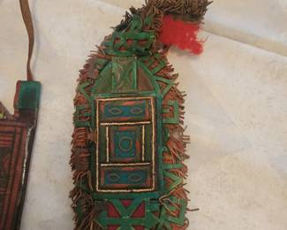 Old Tuareg Leather Wallet Fringe Purse Niger Saharan Nomads. collected in the late 1960’s on trip through West Africa.