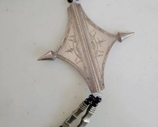 traditional Tuareg silver marriage necklace, known as a tadnet or egeru, Collected in late 1960's on trip to Africa.