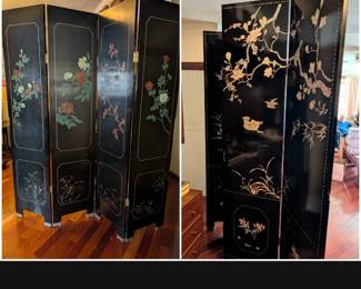 Double Sided Chinoiserie Panel Screen/Divider
