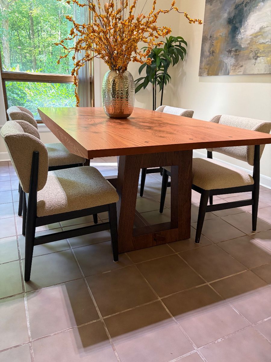 Custom mad Erik Organic dining table. Chairs and decor not included.