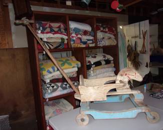 Antique Wooden Horse w/Handle