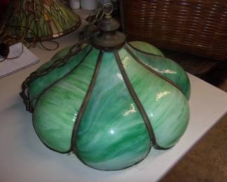 Vintage Leaded Glass Light
