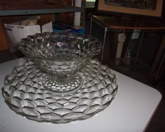 FOSTORIA Punch Bowl and Plate