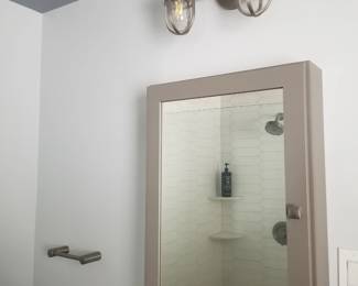 Vanity lights; mirrored medicine cabinet
