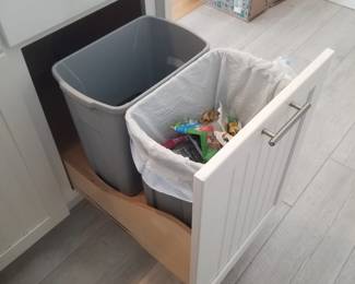 Kitchen cabinetry detail: trash corral
