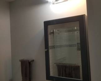 Vanity lights; mirrored medicine cabinet