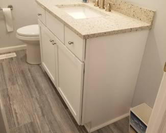 Updated bath vanity; toilet