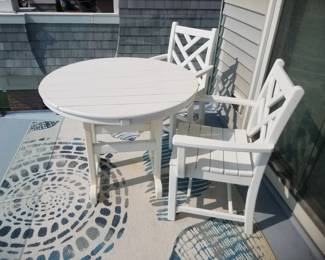Polyresin dining set seats 4 - 2 chairs shown here