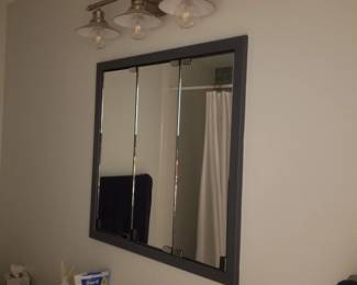 Mirrored medicine cabinet; vanity lights