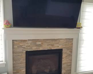 TV with bracket; gas fireplace insert with remote