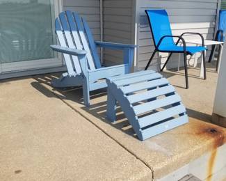 Polyresin Adirondack chair with footrest - 2 available 