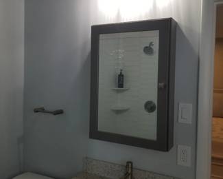 Vanity lights; mirrored medicine cabinet