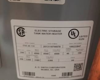 ELECTRIC hot water heater
