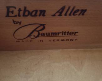 Ethan Allen bedroom furnishings. 