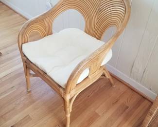 Rattan pencil reed dining chairs - 8 available