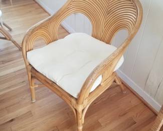 Rattan pencil reed dining chairs - 8 available