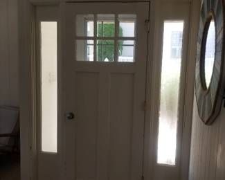 Entry door with two side lights