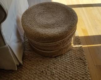 Basket; area rug