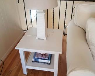 End table; table lamp