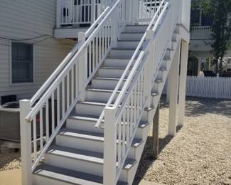 Stairs; vinyl railing