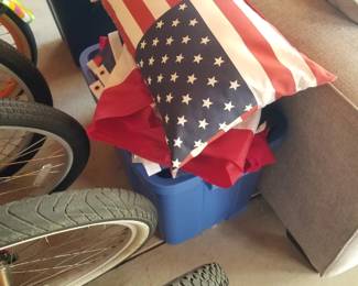 July 4th decor and flag bunting