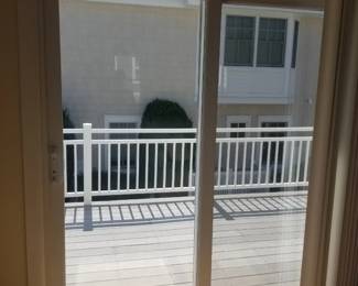 Sliding glass doors; vertical blinds