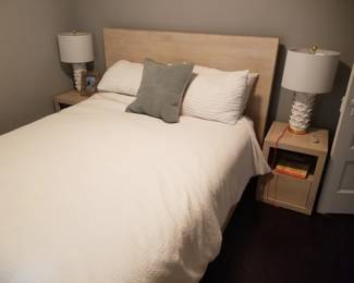 Queen bedroom suite by Pottery Barn: bed; two nightstands; dresser