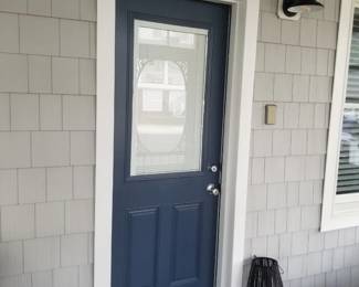 Entry doors; exterior lights