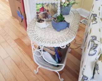 Wicker magazine table