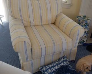 Striped arm chair