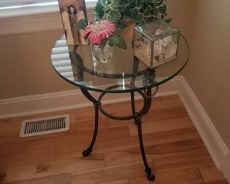 Glass top accent table