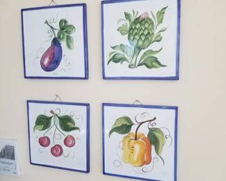Ceramic produce plaques