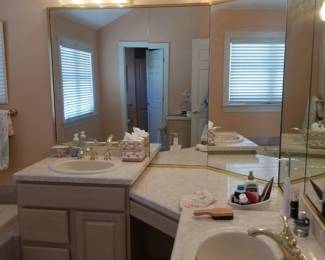 Bath vanity; mirrors; vanity lights