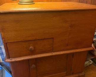 Antique Pine Dry Sink/Dough box with drawer and lift