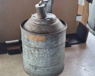 VintagePeerlessSafetyDevicesMetalGasFuelCan