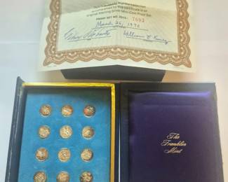 FranklinMint1970SterlingSilverZodiacMiniCoinSetwCOA