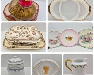 AssortedVintageServingVesselsPorcelainFireKingGlass